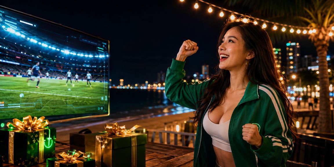Người dùng tại Nha Trang xem kèo cá cược trên bãi biển với điện thoại và nắng chiều
