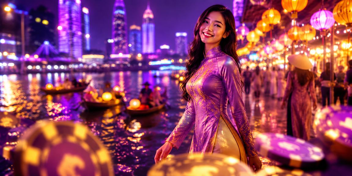 Khung cảnh chợ đêm Sài Gòn nhộn nhịp – người dùng truy cập voucher slot game trên điện thoại